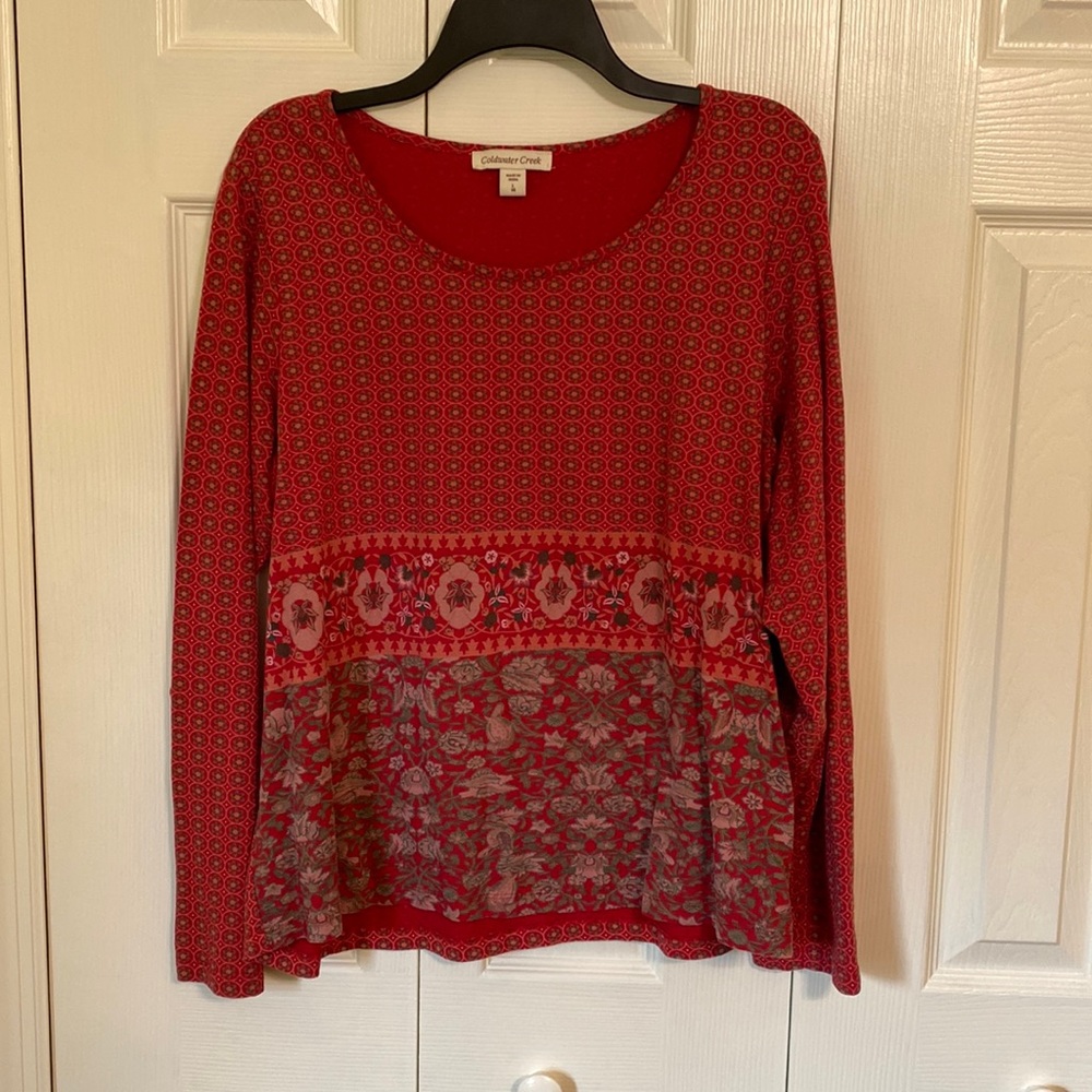 🌹Coldwater Creek Boho Print Blouse